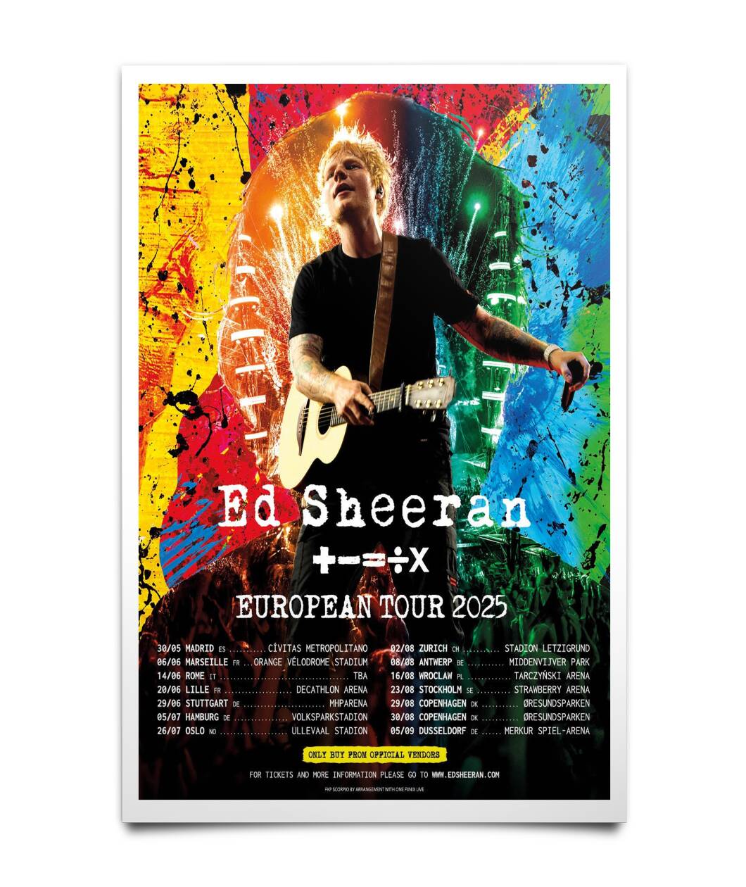 Ed Sheeran 2026 live concert poster